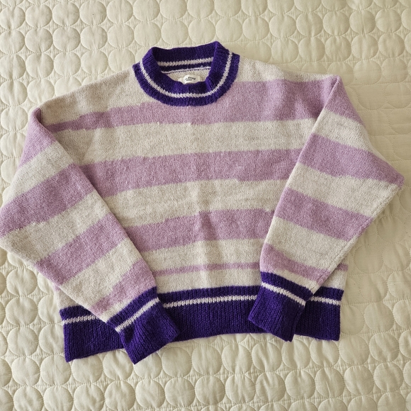 Isabel Marant Etoile GLOWY alpaca Blend Striped Purple Sweater XS - Picture 1 of 1